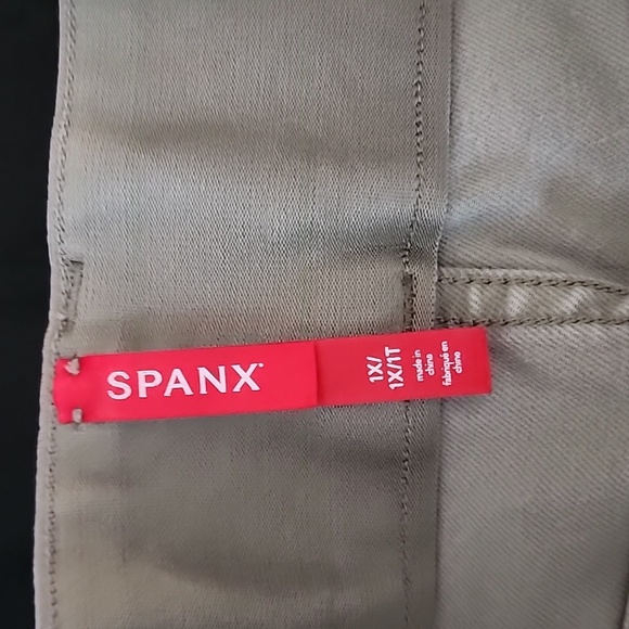 Spanx Shaping Shorts Size 1X Khaki Tan Light Brown High Rise Stretch Casual - Picture 3 of 3